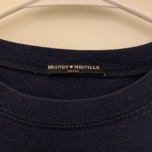 Brandy Melville cropped navy long sleeve tee